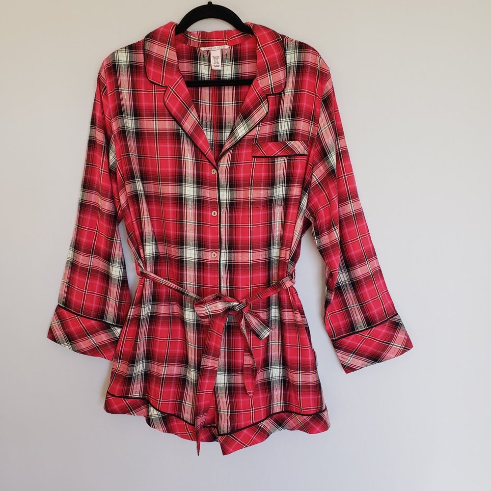 Victoria's Secret Plaid Romper Pajamas Loungewear